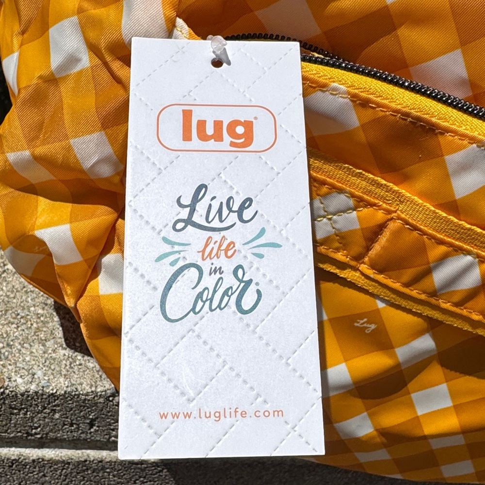 Lug Boxer Packable Duffel Bag in golden gingham - Picture 12 of 16